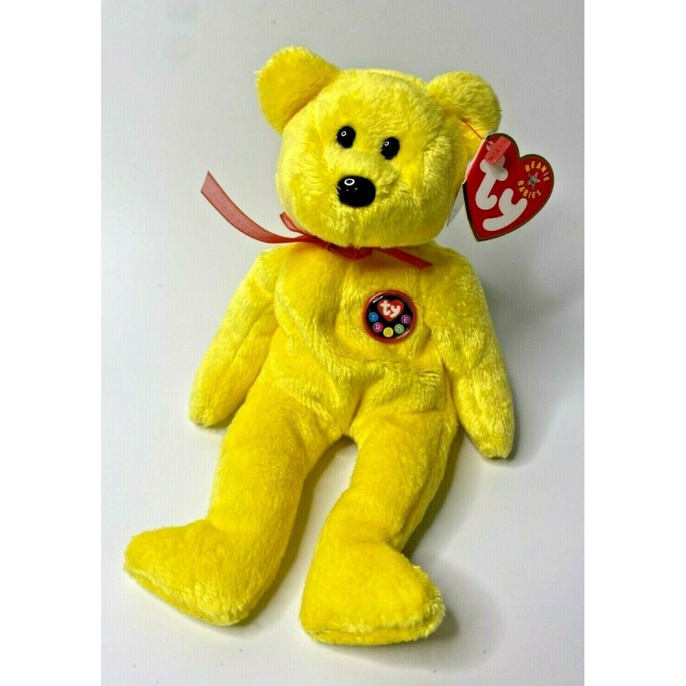 2000 Ty Beanie Baby Tradee Retired Yellow Bear Plush BB1